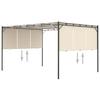 vidaXL Gartenpavillon mit Seitenvorhang 4x3x2,25 m Creme