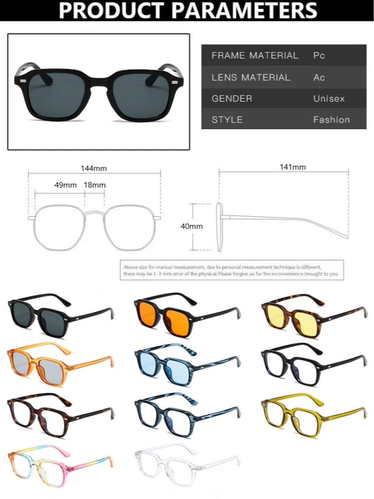 Classic Retro Rivet Small Rectangle Sunglasses Punk Vintage Designer Fashion Square Glasses Frame Shades For Men Women