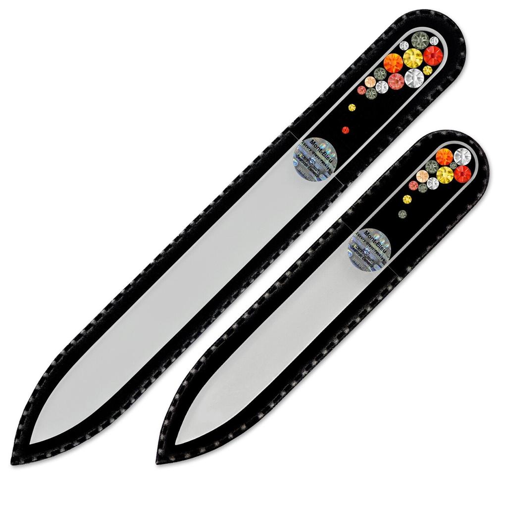 Set of 2 Czech Glass Nail Files with Crystals B-MS