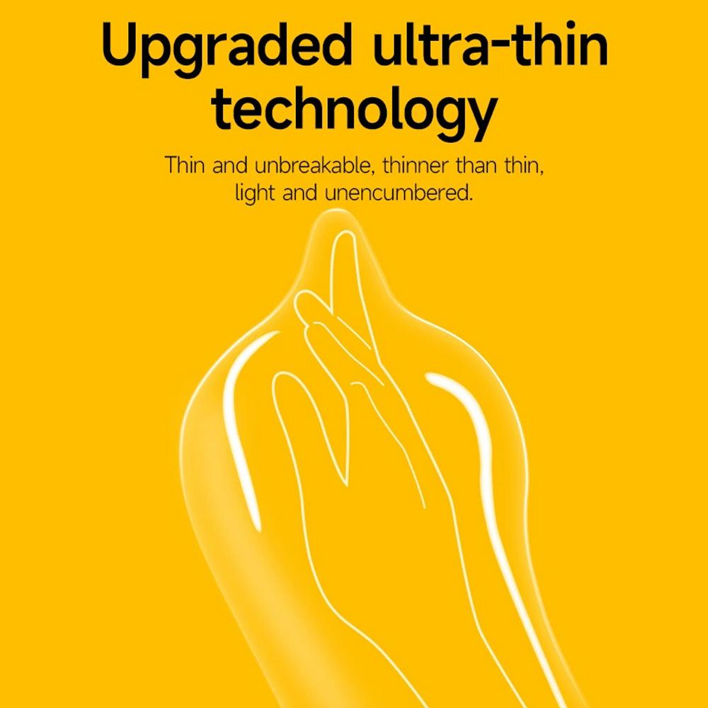Ultra-thin Condom Lubrication Natural Latex Condom 52mm Banana Flavor Bump Thread Safe Sex Sex Product for Male