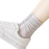 Yuxuan Women's Ice Silk Mesh Socks - Breathable, Soft, Mid-Calf Scrunch Style for Spring, Summer, and Autumn In White.