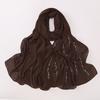 Chiffon Long Scarf With Rhinestones Beads Ethnic Headscarf For Women