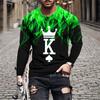 Retro Flame Series 3D Print Summer Men's O-Neck T-shirt Casual Long Sleeve T-Shirt Oversized Pullover Fashion Trend Men Clothing