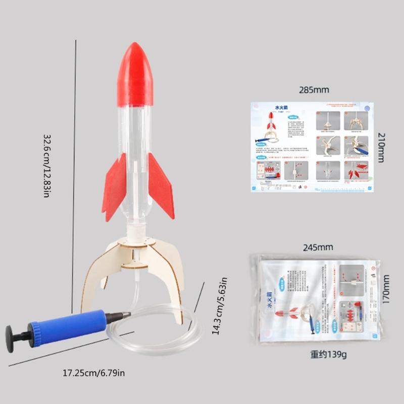 Educational DIY Water Rockets Model Launchers Science Experiment Handcraft Projects With Wooden Materials For Students