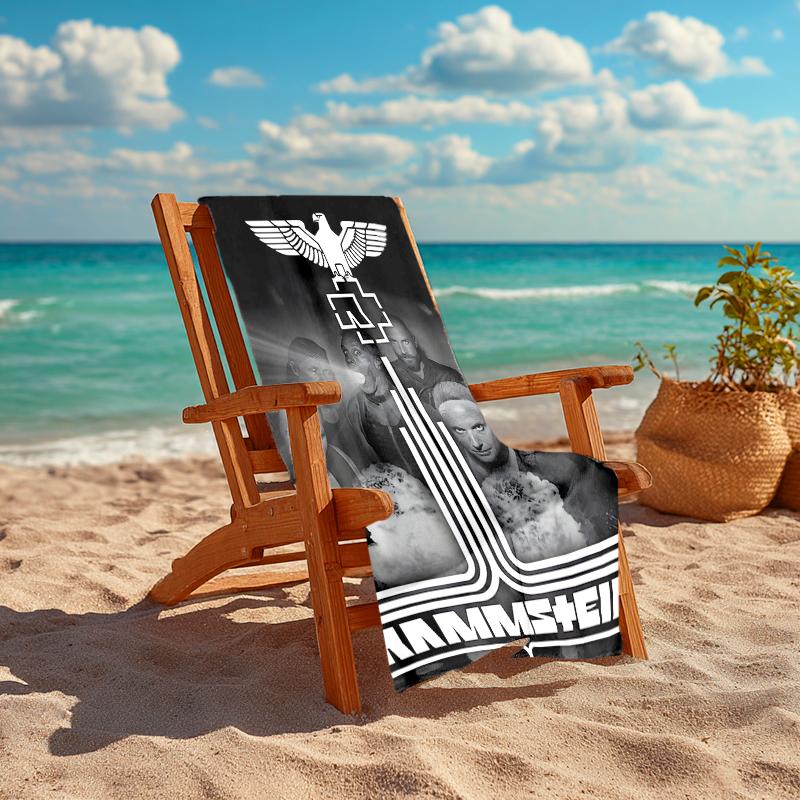 1pc Rammstein3 Beach Towel, Comfortable and Thick, and Swimming/Bath/Picnic/Camping Towel, Suitable for Seaside Beaches