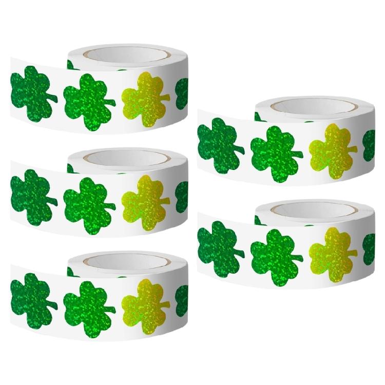 Lebendiger 4-Blatt-Kleeblatt-Siegelaufkleber 3,8 cm 500 Stück/Rolle Produktversiegelungsaufkleber Reflektierend Für Einzelhandelsverpackungen