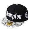 Sproutsy Men's Stylish Snapback Hip Hop Cap, Unisex, Compton, Popular Flat/Straight Cap (Black)