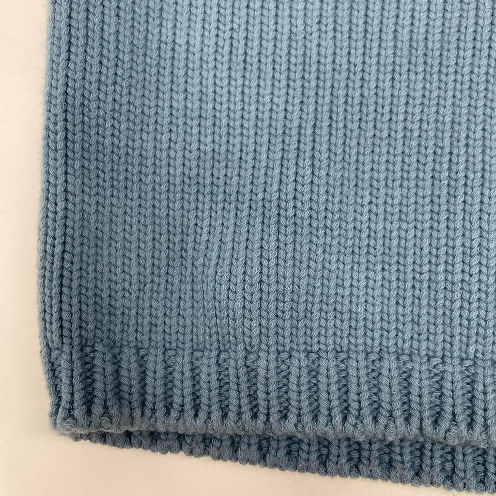 RalphLauren PURPLE LABEL Blue knit high neck short sleeve dress dress XS blueUsed