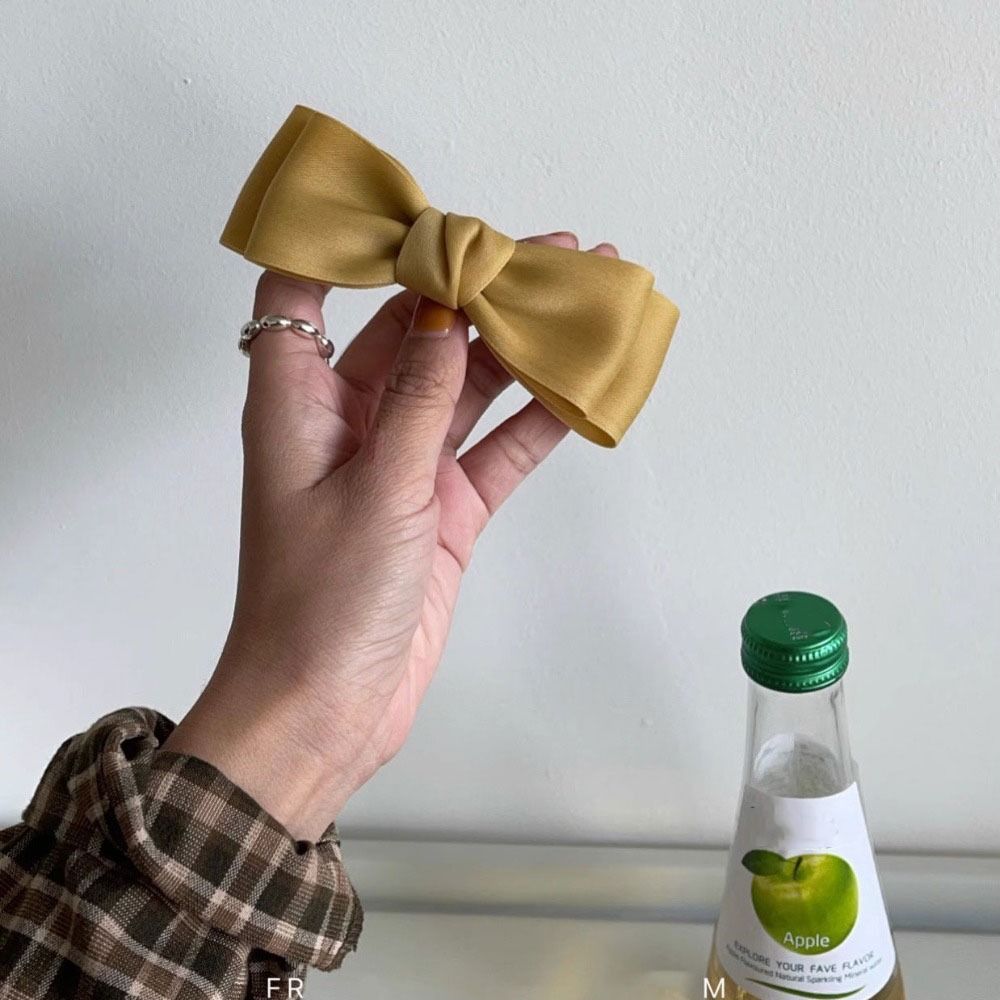 Bow Spring Clip Headdress Cloth Korean Clip Headwear Fashion Bow Spring Bobby Pin  Girls