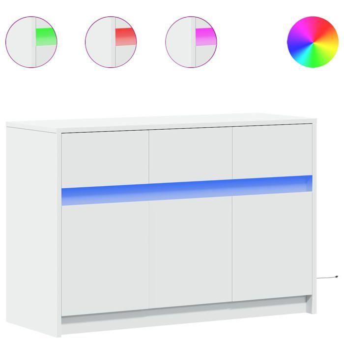 VidaXL TV Cabinet with LED White 91x34x61 Cm Engineered Wood 852180