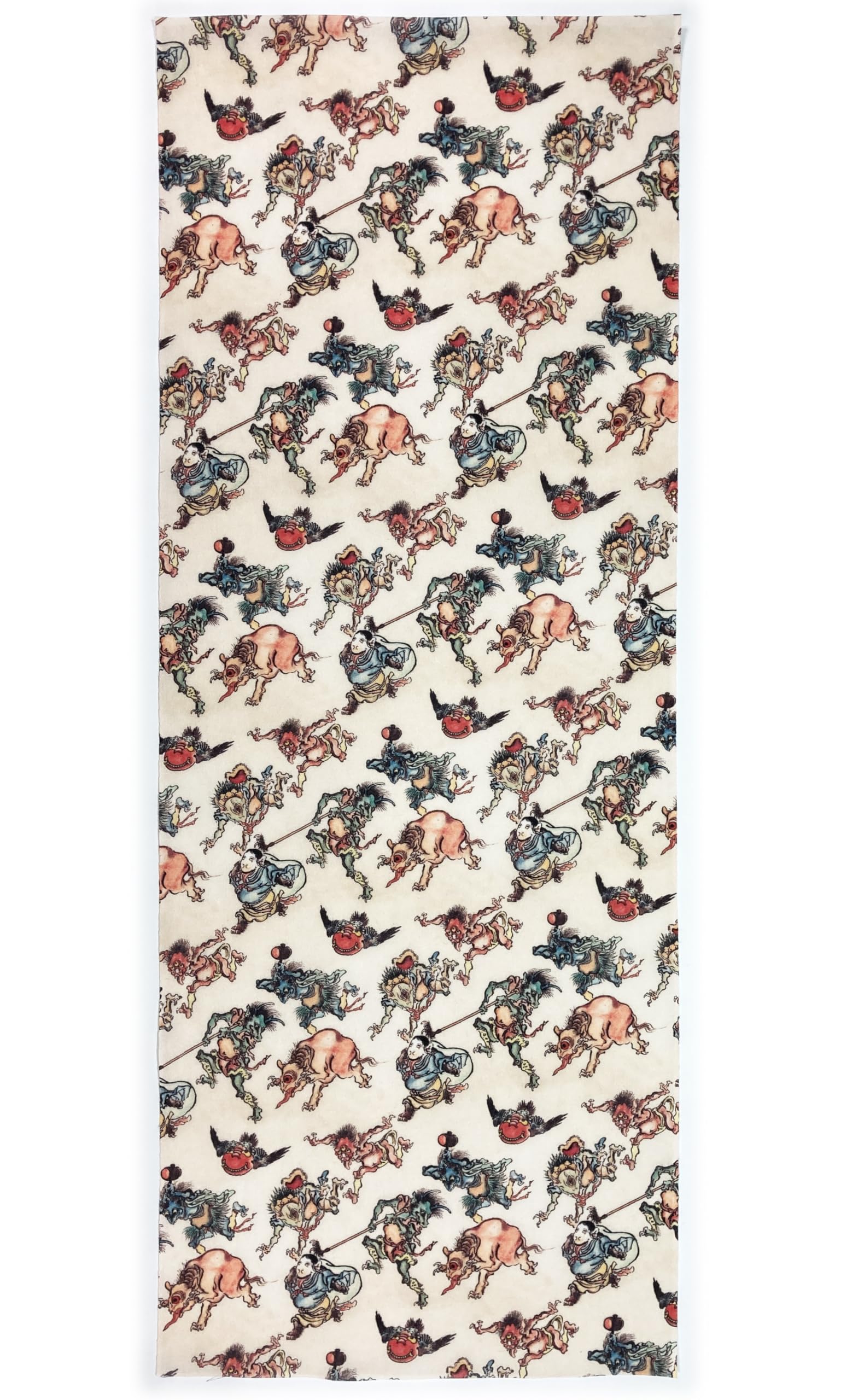 

Hand Demons and Small by Kyosai Kawanabe Ukiyo-e Towel, Monsters, Pattern, бежевый