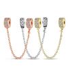 Zircon Safety Chain Fixed Buckle Beaded Copper Colors For Charms Copper Colors Original Bracelet For Jewelry Making