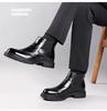 Men's Genuine Leather Chelsea Boots, Versatile Velvet-Lined Mid-Calf, Breathable, Trendy Snow & Martin Boots