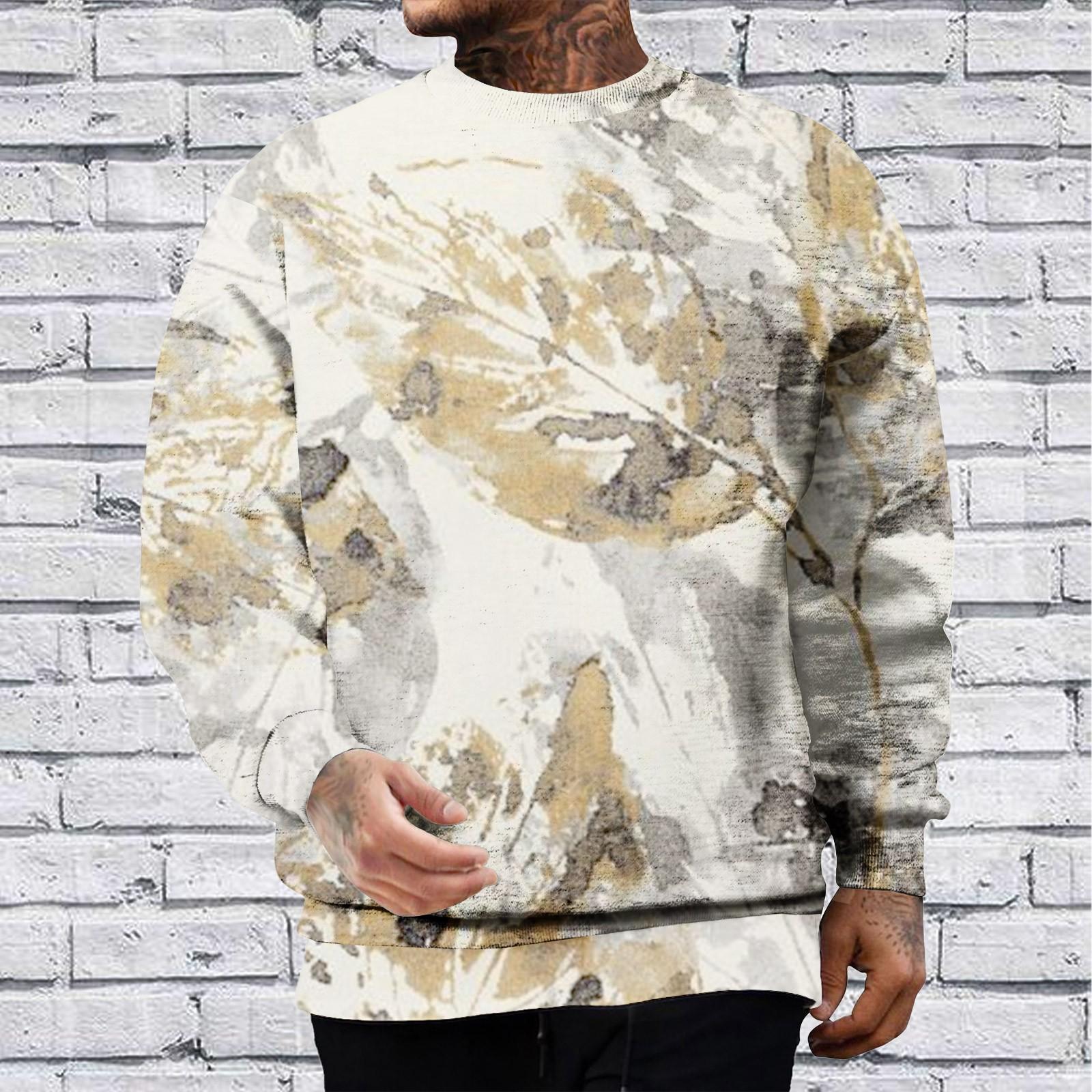 

Мужская осенне-зимняя круглая горловина с длинным рукавом, поддельная двухкомпонентная большая свободная утолщенная верхняя часть, пуловер, свитшот S кофейный