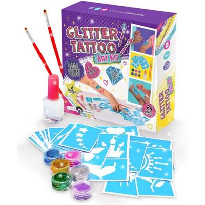 Original Stationery Glitter Tattoo Studio Sparkly and Colorful Temporary Tattoos for Kids Girls Cool Toy and Great Birthday Gift Idea