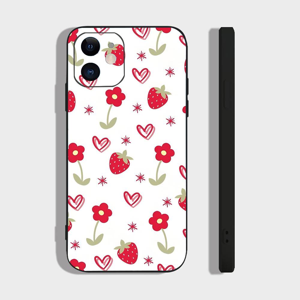Cute Pattern For IPhone 13,17,11,12,16,14,15,Plus,Pro Max Soft Silicone Black Phone Case