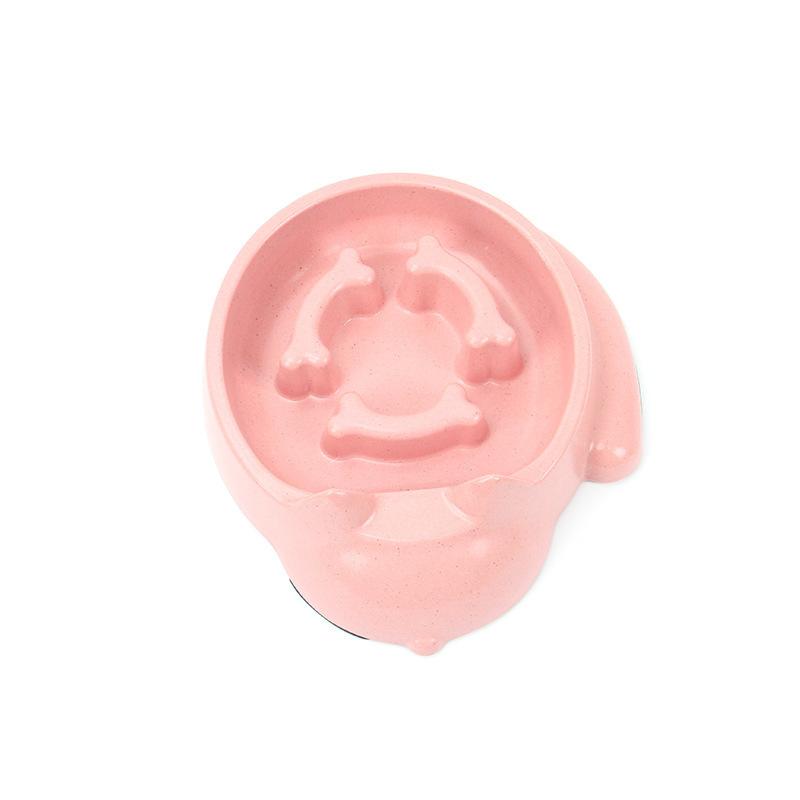 Pet Slow Feeder Non Slip Bamboo Fiber Dog Food Bowls Anti-Gulping Cats Puppy Slower Feeding Dishes for Medium Small Dogs