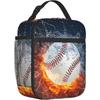 Basketball Cartoon Pattern Student Meal Bag Outdoor Camping Crisper Fruit Storage Bag Portable Meal Bag