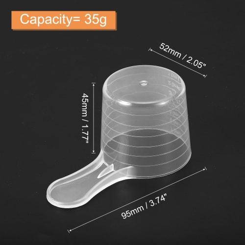 Uxcell 10-Piece Plastic Measuring Spoon Set, 35g/70ml Tablespoons, Powder Scoops for Measuring Coffee, Protein Powder, Spices, Clear