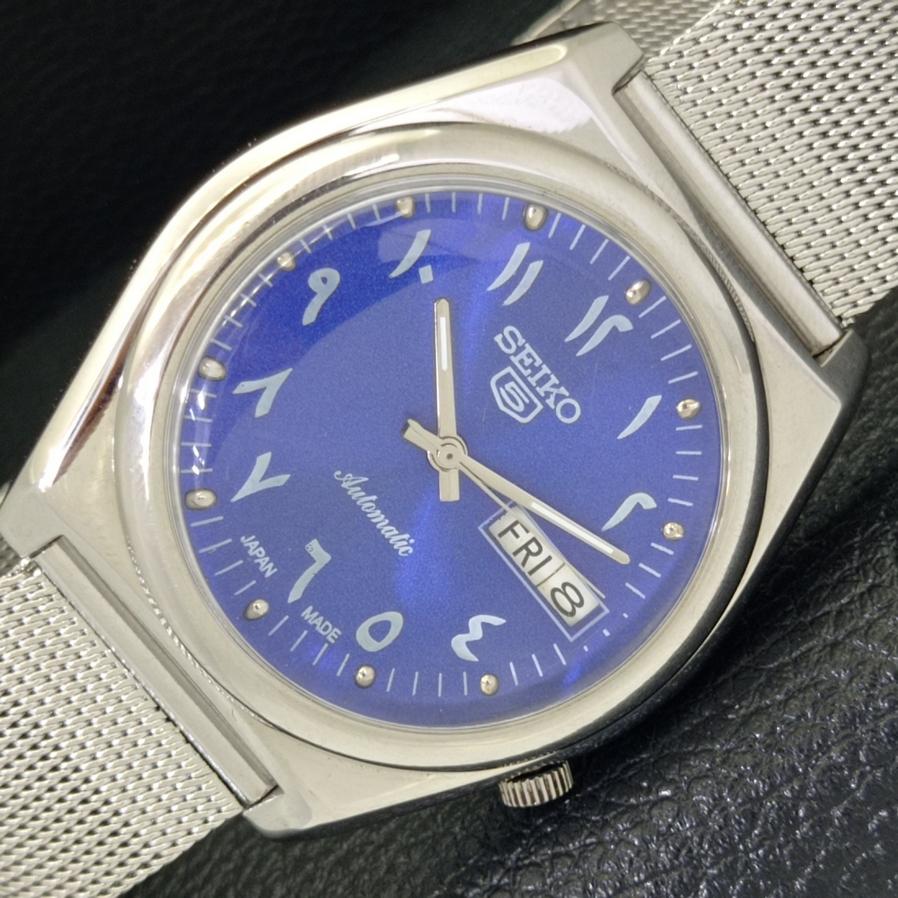 

Б/У JAPAN SEIKO 5 AUTOMATIC MENS DAY/DATE BLUE DIAL WATCH a427899-2 R1054-a427899
