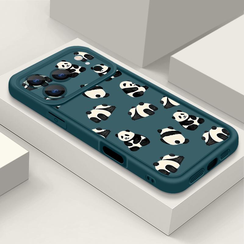 Cute Panda Pattern TPU Phone Case For iPhone 17 Pro 17e 15 16 Pro Max 14 13 Pro Max 16e Shockproof Soft Silicone Back Cover