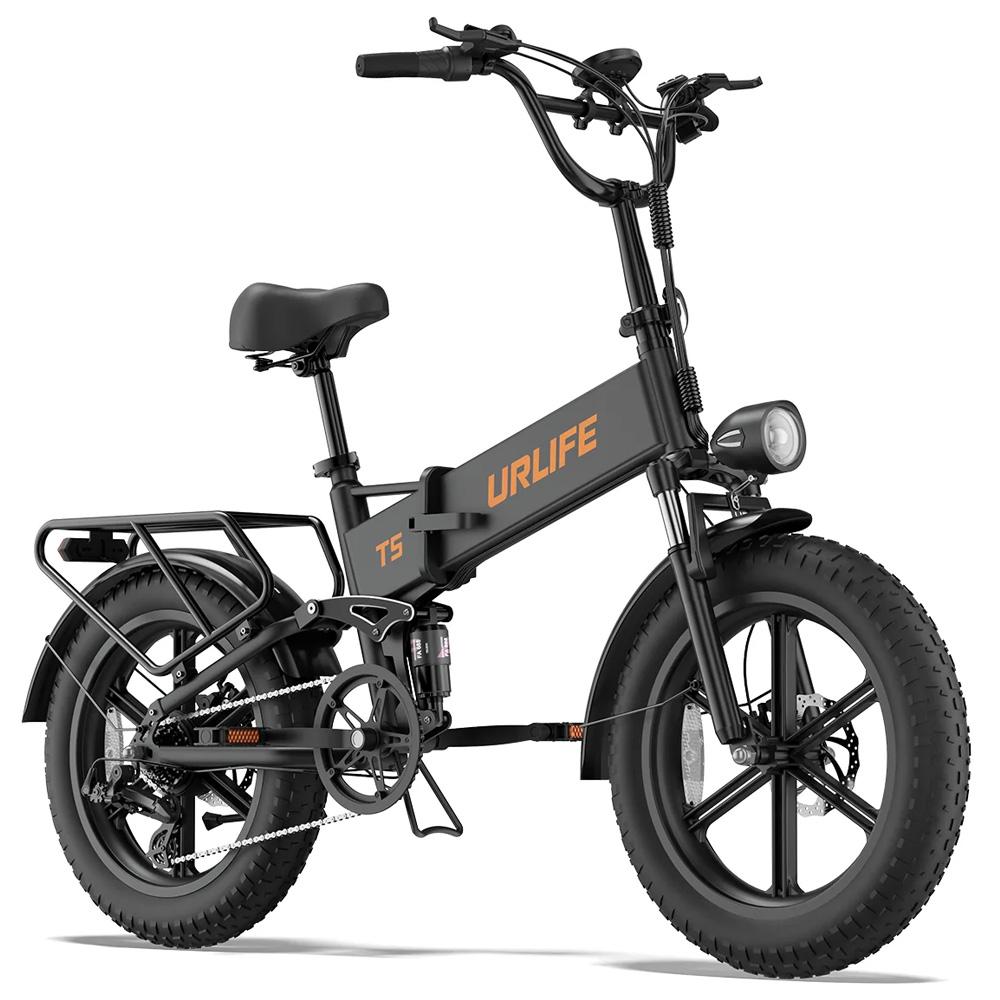 Electric Bicycle Foldable Urlife T5 20" Tire 750W Motor City Electric Bike For Adult 7 Speed Dual Disc Brakes 48V 13AH Max Load 120Kg