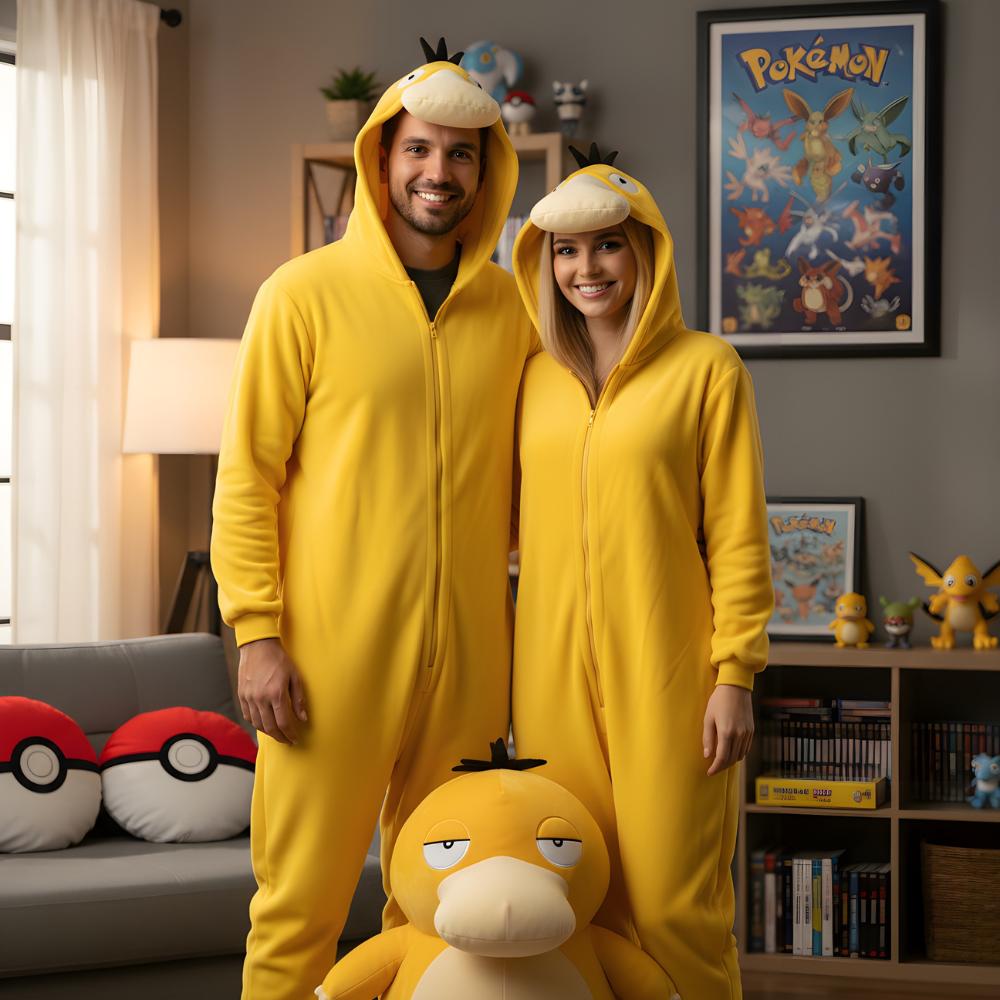 Pyjama Onesie Kigurumi Kostüm Verkleidung Pokemon Enton Xxxl: 195 - 205cm