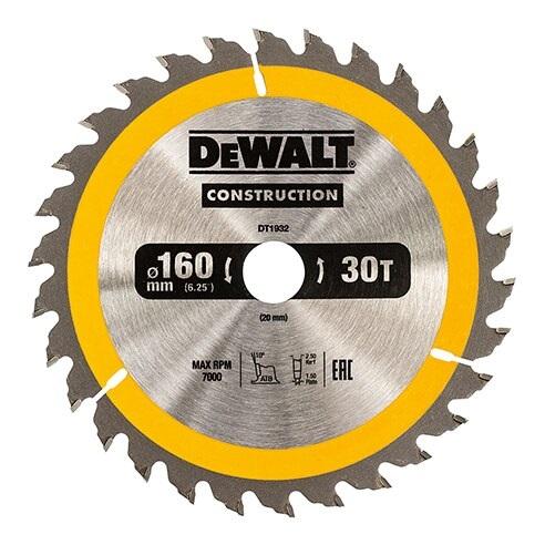 Circular Saw Blade For Wood 160/20Mm, 30 Teeth - Dw Dt1932-Qz