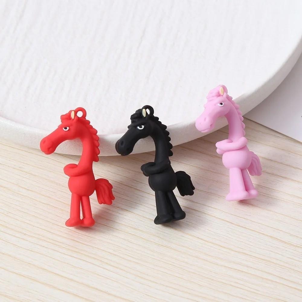 Chinese Mascot Dolls Horse Pendant Keychain The Chosen Black Horse Bag Pendant  Christmas Gifts