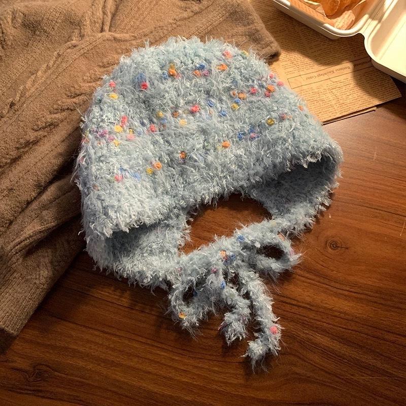 New Autumn and Winter Season Colored Plush Hat Warm Ear Protection Versatile Cold Face Small Bucket Hat