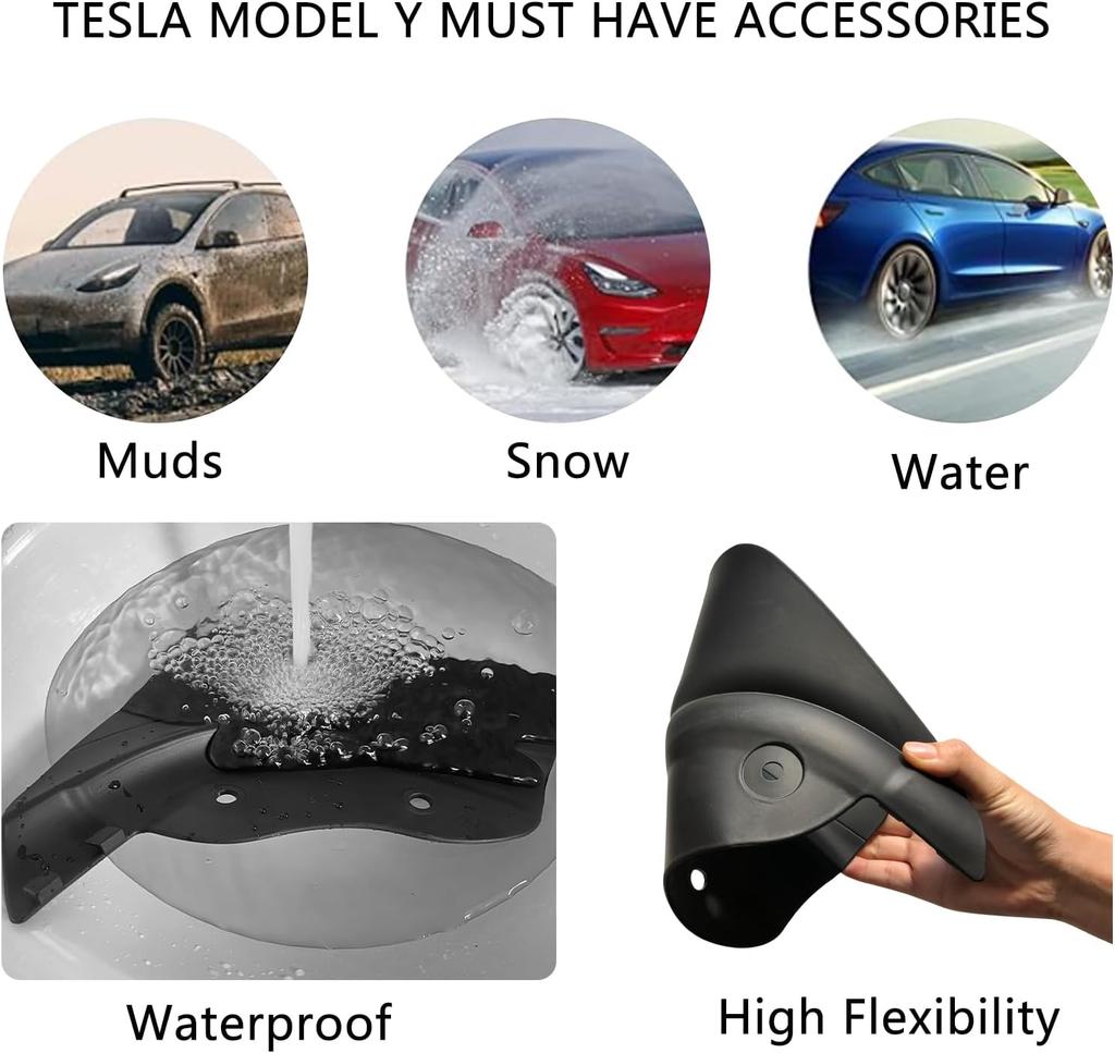 4PCS Non Perforated Mud Flaps For Tesla Model Y/3 2021-2026 No Splash Guards TPE Plastic Fender Mudguards Car Exterior Accessori