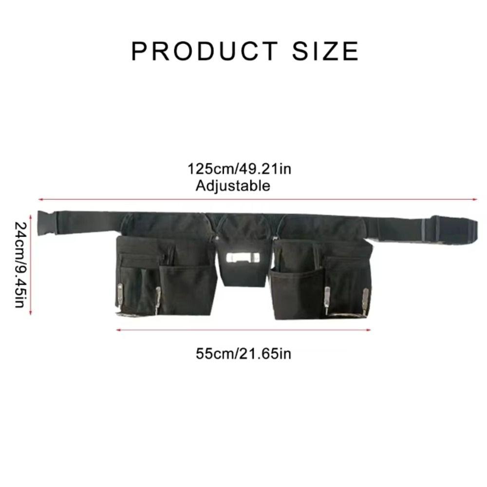 Sturdy Tool Waist Bag Multiple Pockets Tool Pouch Large Capacity Electrician Tool Bag  Carpenter