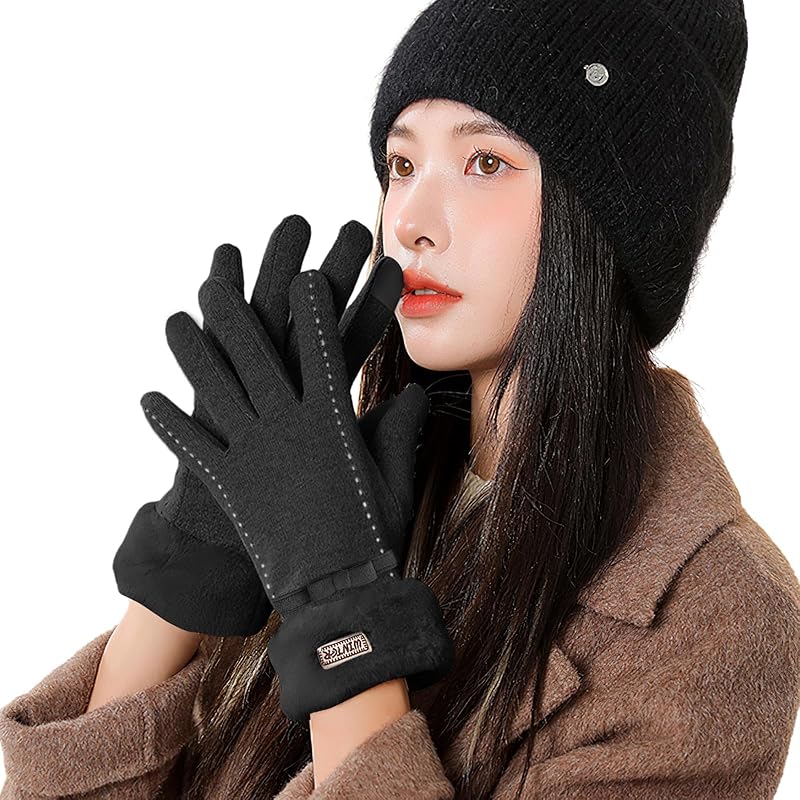 

[Gagaciso] ladies gloves winter Cold protection Windproof Compatible with smartphones Fleece lining smartphone glove fingertips woman Tebukuro