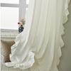 Light Luxury Green Plants Ruffle Edge Curtain Finished Wholesale Bedroom Kitchen Curtain Small Valance Bay Window Hook Curtains