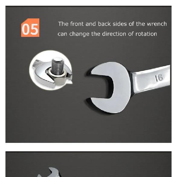 1pcs  Reversible Dual-purpose ratchet wrench Ratchet Socket Spanner Nut Repair Tools 6mm-19mm