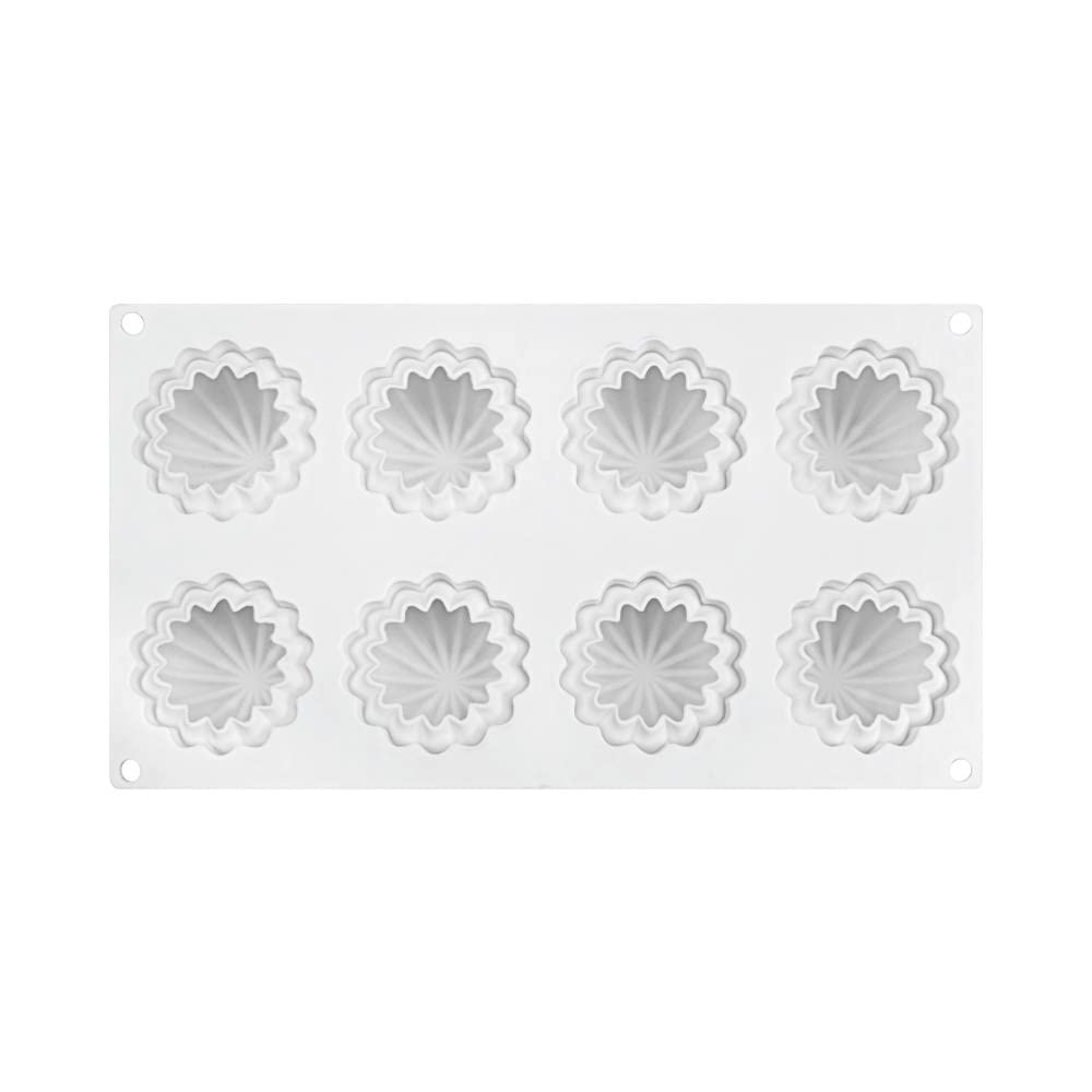 Silicone Mousse Cake Mold, Baked Food Dessert Mousse DIY Chocolate Soap Candle Mold, Cactus Shape, 8 Holes