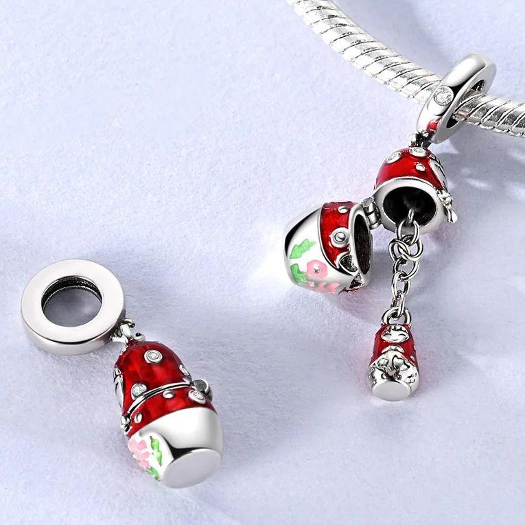 925 Silver Charm Baed Bow Family Girl For Bracelet Pendant Making Woman Jewelry