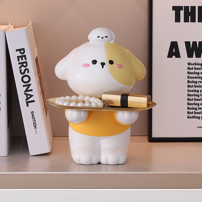 Unique Anime Cute Dog Living Room Ornament Tabletop Home Entrance Key Storage High-end Decoration Gifts Durable
