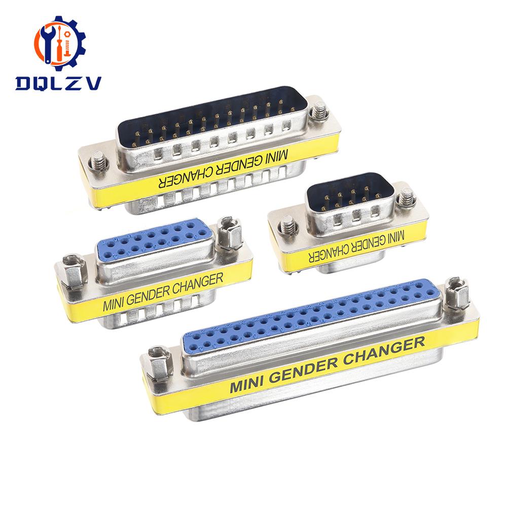MINI DB9/DB15 9/15/25/37Pin Female/Female/Male Gender Changer VGA Plug connector Adapter D-Sub RS232 Serial Plug Connector
