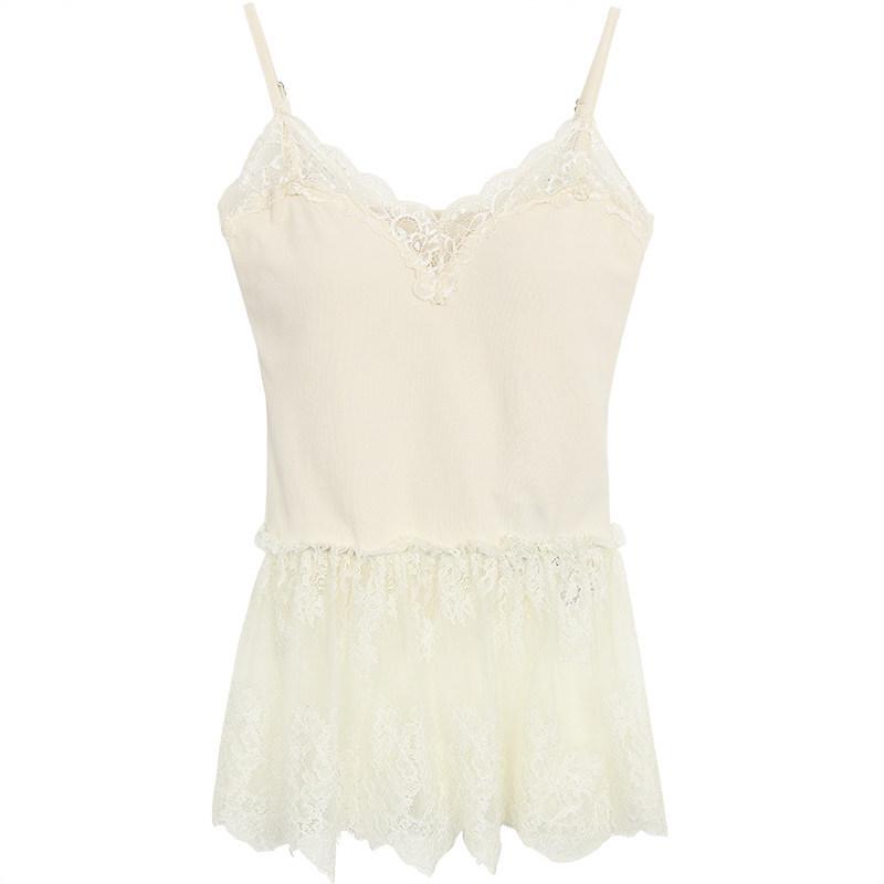 

Red Person Lace Open Back White Camisole with Chest Pads - 2025 New Style Sleeveless Women s Top M