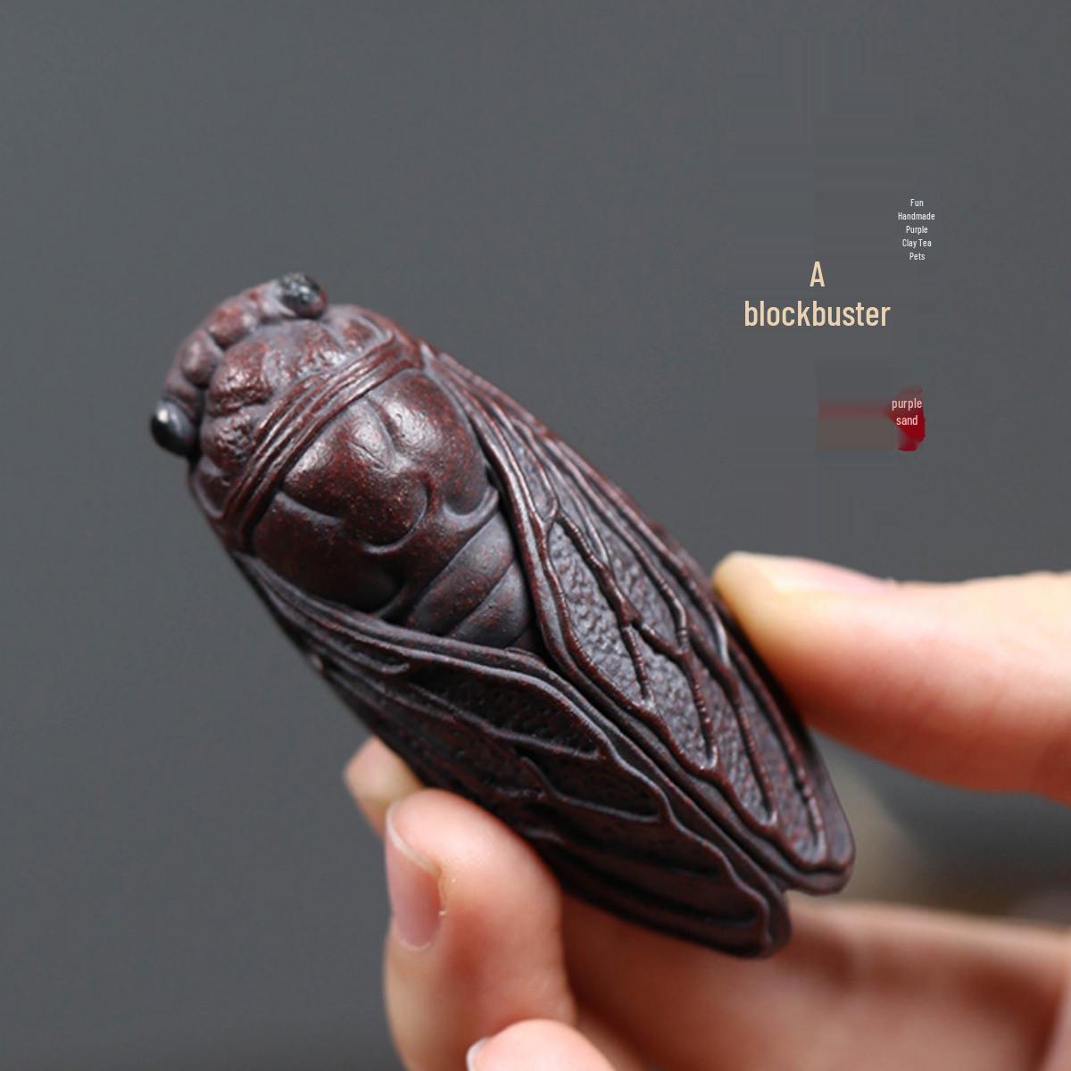 

Исинская ручная работа Цикада из фиолетовой глины Чайный питомец Украшение - Бутиковый аксессуар для чайной посуды, который можно выращивать в чайной церемонии.