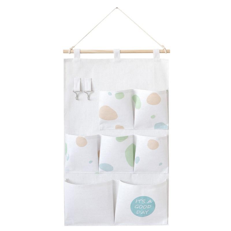Cotton Linen Wall Hanging Organizer Pocket Storage Bag Door Back Bedroom Bathroom Kitchen Closet