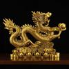 Fengshui Five-clawed Dragon Copper Color Ornaments Attract Wealth Boss Office Living Room Gateway Zodiac Mascot Crafts