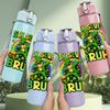 1PC I'm Still Here Bruh Slogan Print 750ml Color Plastic Sports Water Bottle Leakproof Flip Straw Lid Suitable for Sports Office Home Use