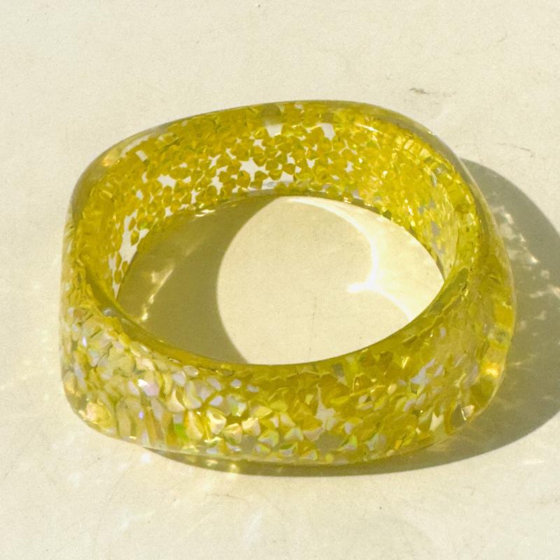 Accessories, exaggerated round resin glitter bracelets, transparent bracelets wholesale