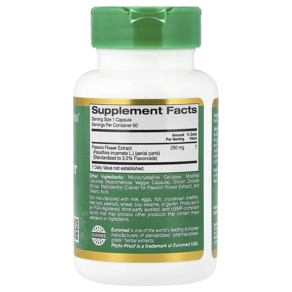Euroherbs™, Passion Flower Extract, Euromed Quality, 250Mg, 60 Veggie Caps