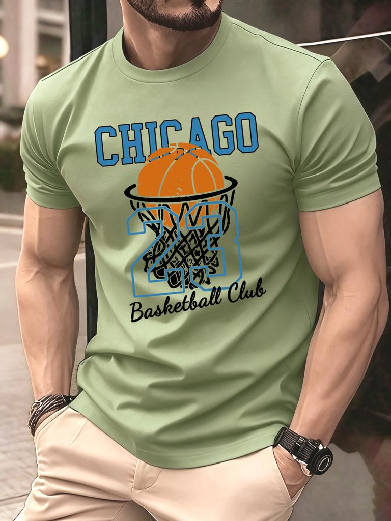 Chicago No23 Basketball Club Print T Shirts Men Summer Cotton TShirt Hip Hop Loose Streetwear AllMatch Casual Clothing