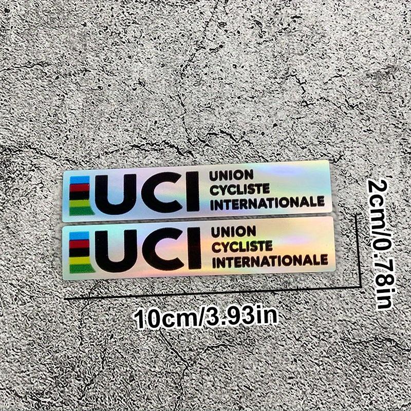 2 Pièces Autocollant Laser Cut pour Tige de Selle de Vélo Certifié UCI, Vinyle Arc-en-ciel Dégradé UV Imperméable Résistant aux Rayures gray