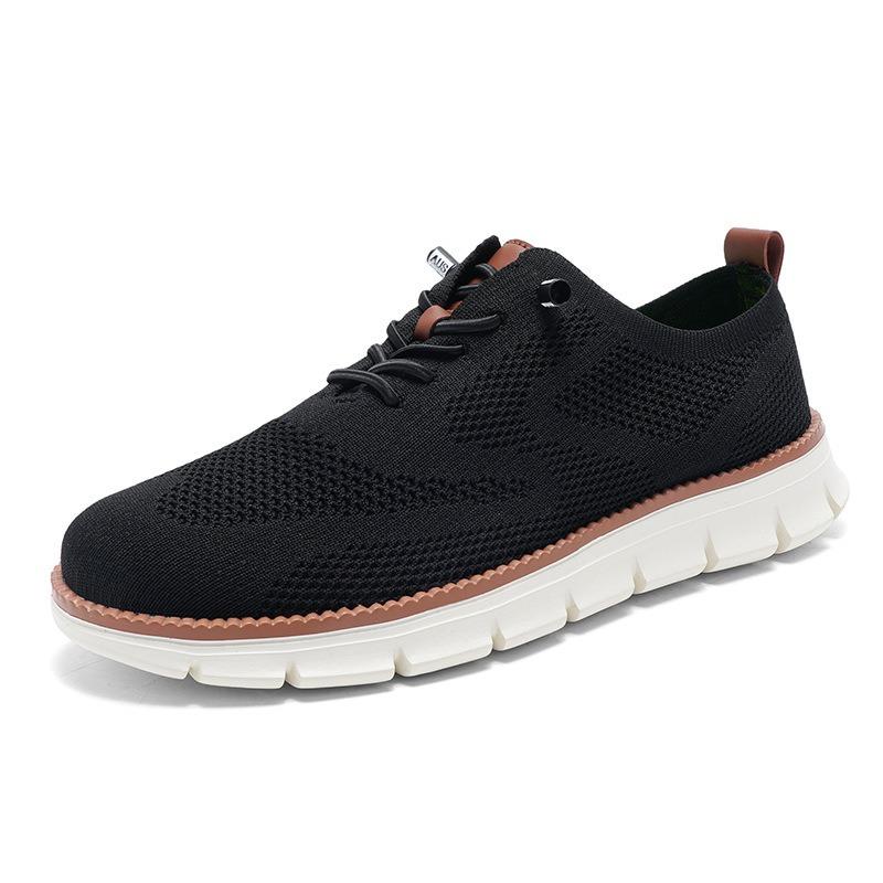 Popular Fashion and Lightweight Running Shoes Lace-up Sports and Leisure Men's Shoes Breathable Fly-woven Loafers Men's Large-size Men's Shoes