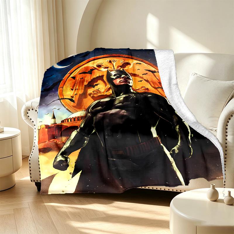 Batman Pattern Blanket for Home Decoration, Bed, Sofa, Car Travel, Camping, Suitable for All Seasons, Birthday Christmas Gift